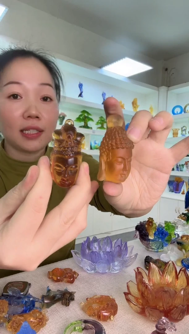 手工艺品琉璃观音+如来