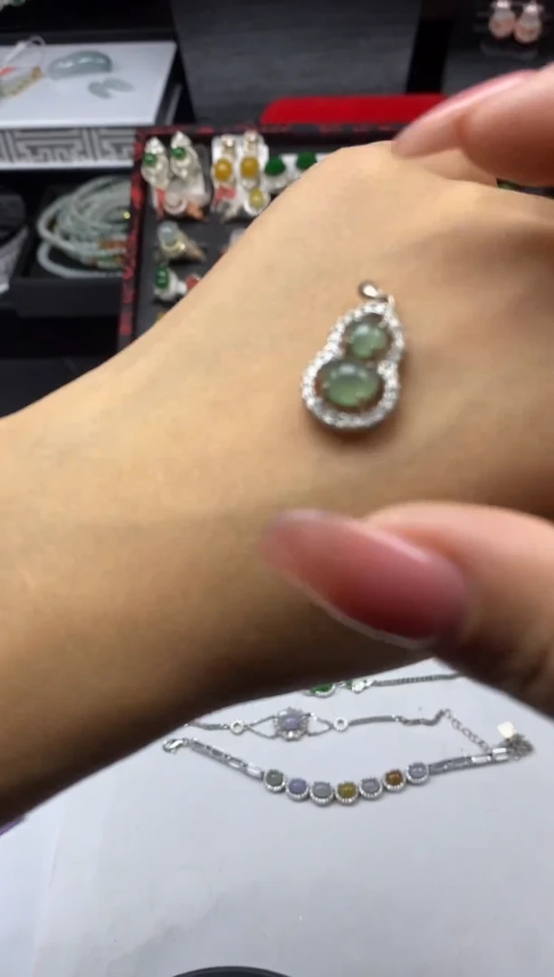 银S925镶嵌戒指翡翠1