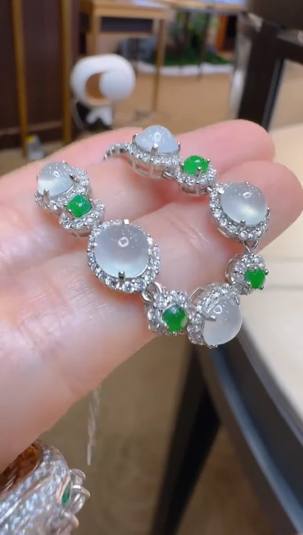 银S925镶嵌手链翡翠多样性团购发一件