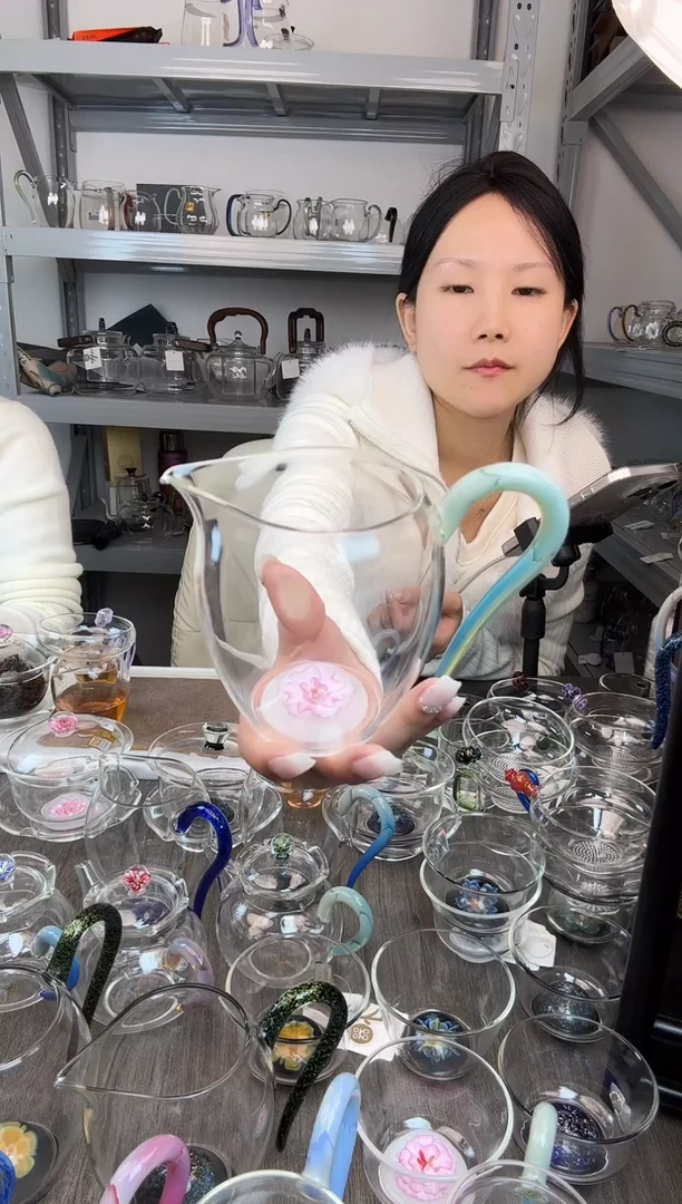 手工艺品玻璃禾器唐韵青玉普通盒