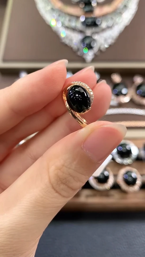 18K金镶嵌戒指翡翠g13