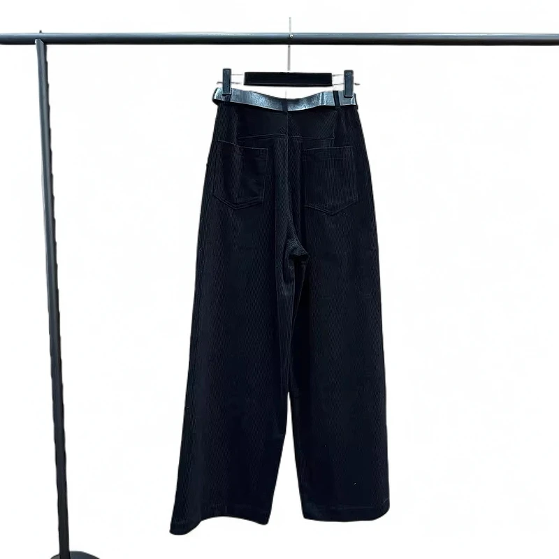 9832 时尚加绒哈伦裤女百搭高腰垂感休闲直筒裤舒适宽松潮流显瘦