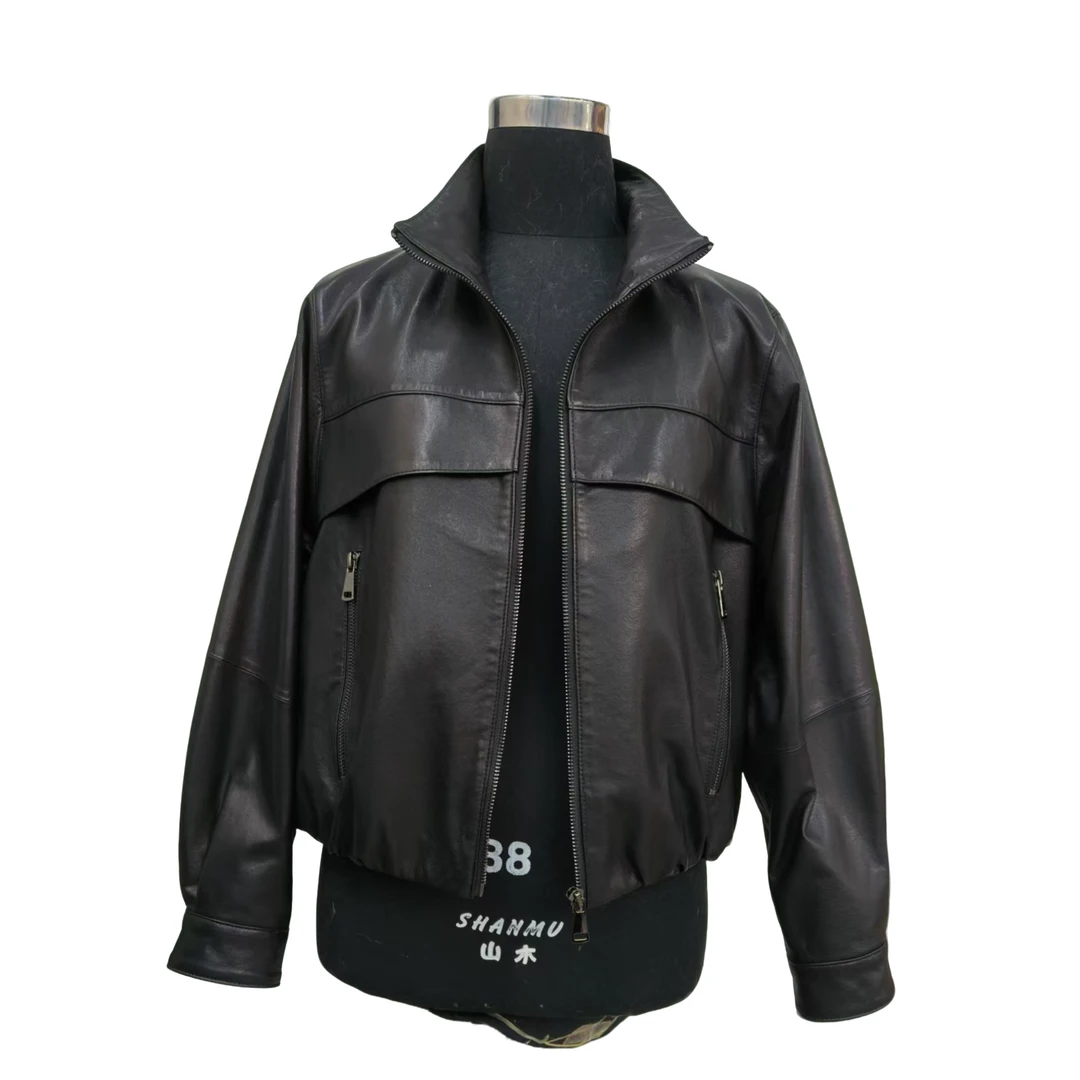 爆款黑色单装羊皮外套