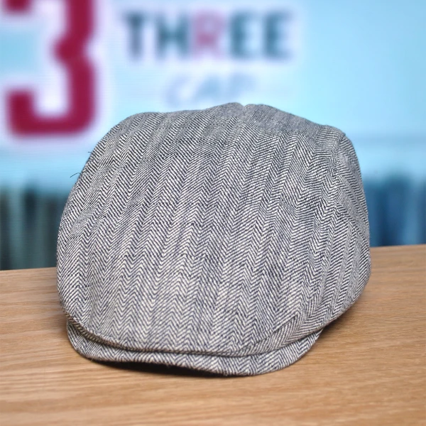 日系人字纹前进帽子春夏季休闲百搭画家帽贝雷帽简约显脸小报童帽