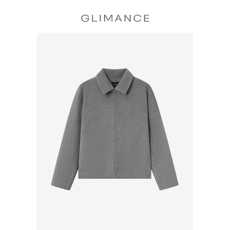GLIMANCE（GLME）正肩翻领50%羊毛休闲夹克外套/正肩短宽/新贵老钱