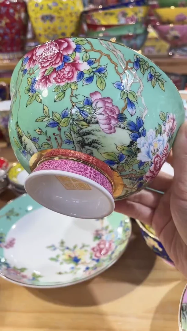瓷片景德镇珐琅彩5寸碗