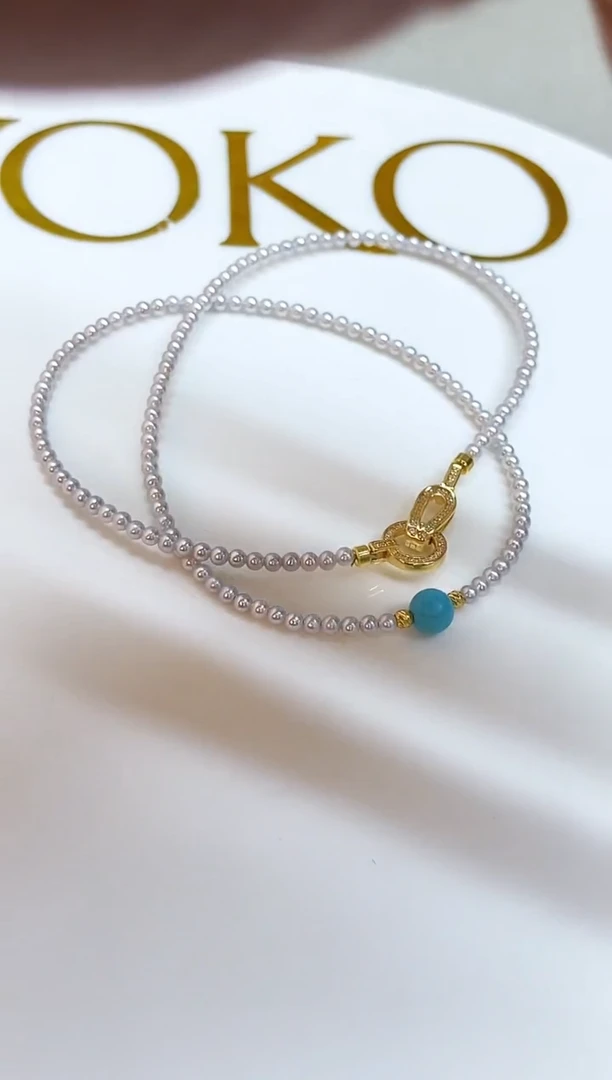 颈饰银S925镶嵌淡水珍珠2-3mm