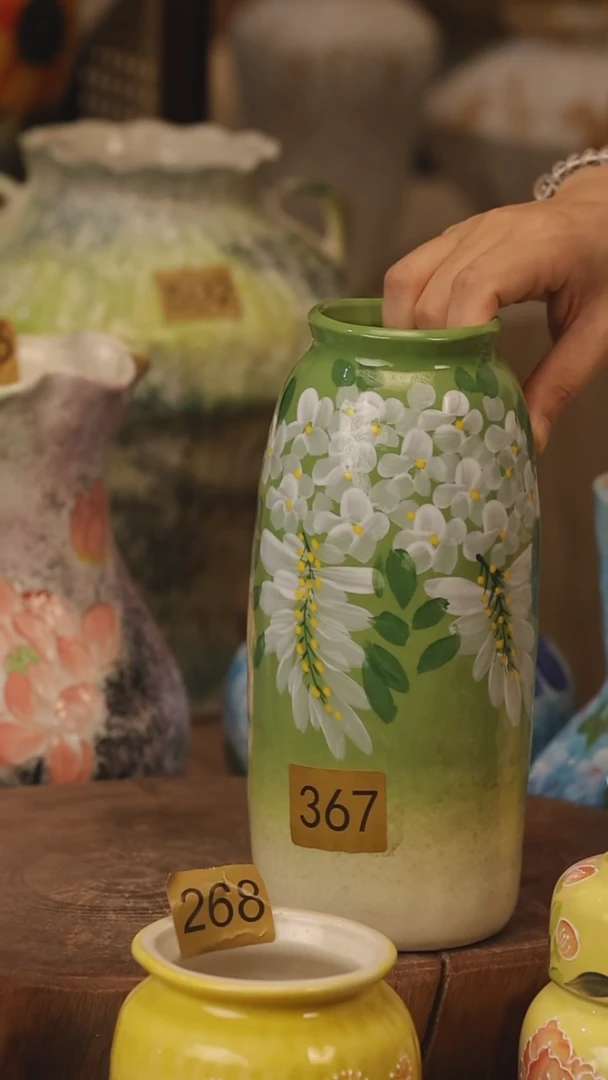 陶瓷367景德镇设计师手作花器摆件侘寂风