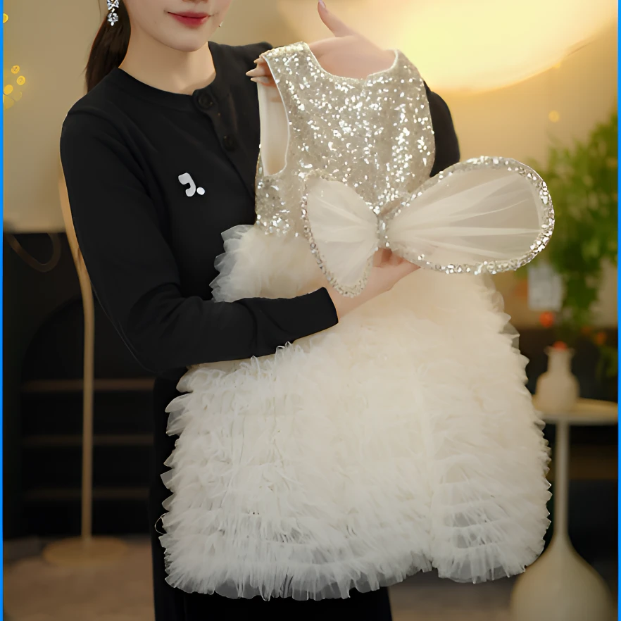 【MY梦幻之翼】女童2025新款小众高级轻奢宴会重工礼服裙