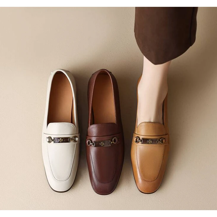 李大龙~牛皮1公分/春款时尚百搭粗跟圆头复古单鞋1575