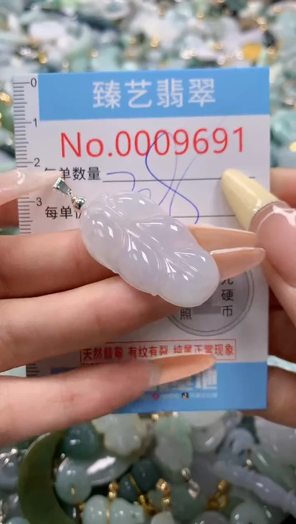 翡翠未镶嵌颈饰含绳0009691