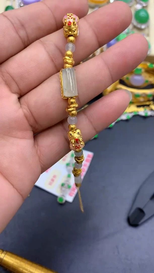 18K金镶嵌手链翡翠286-中国好珍宝