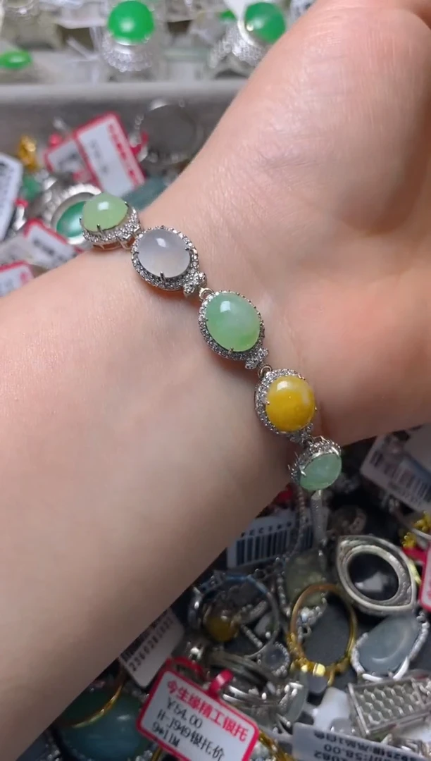 银S925镶嵌戒指翡翠百内无证书