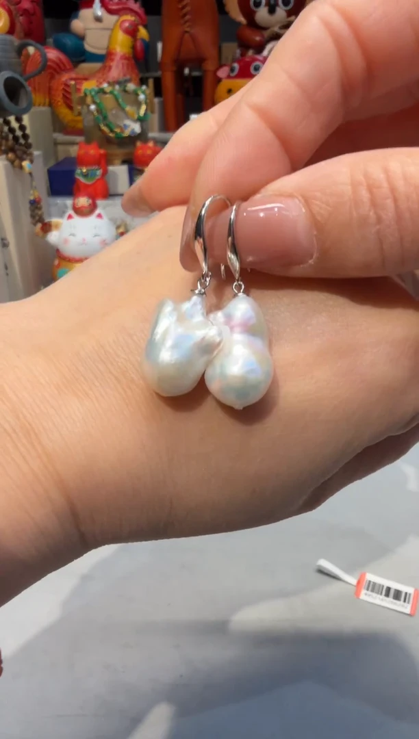 银S925镶嵌耳坠淡水珍珠Z028     耳饰多样性发一