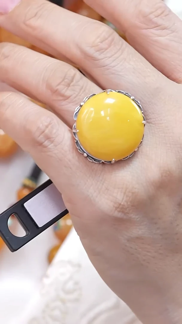 蜜蜡颈饰银S925镶嵌8758天然蜜蜡珠宝奇石云端妖孽全部保真