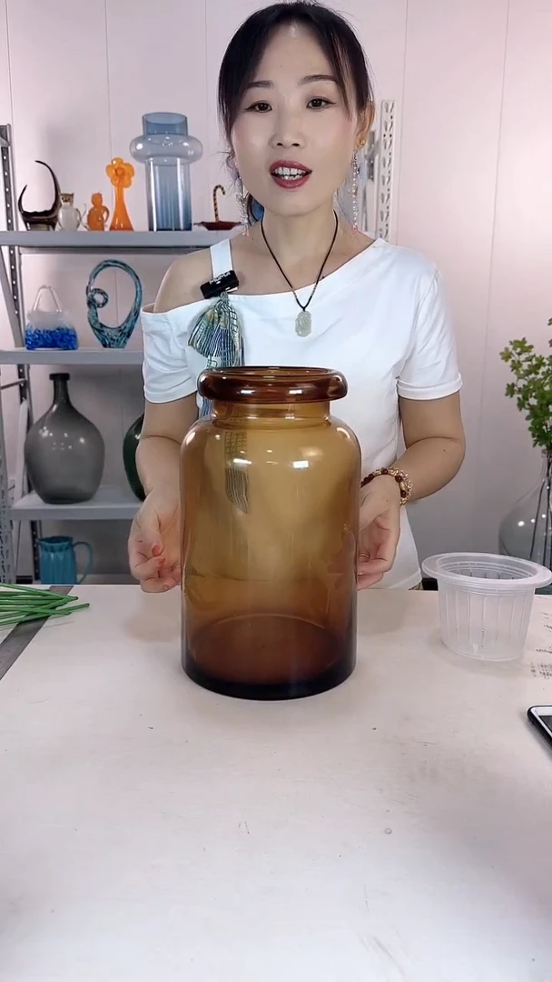 有机玻璃7.9中午茶色 两用款高30CM 口10CM