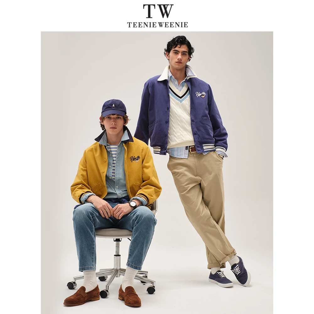 TeenieWeenie小熊男装25年新款撞色翻领休闲潮流夹克TNJE255206N