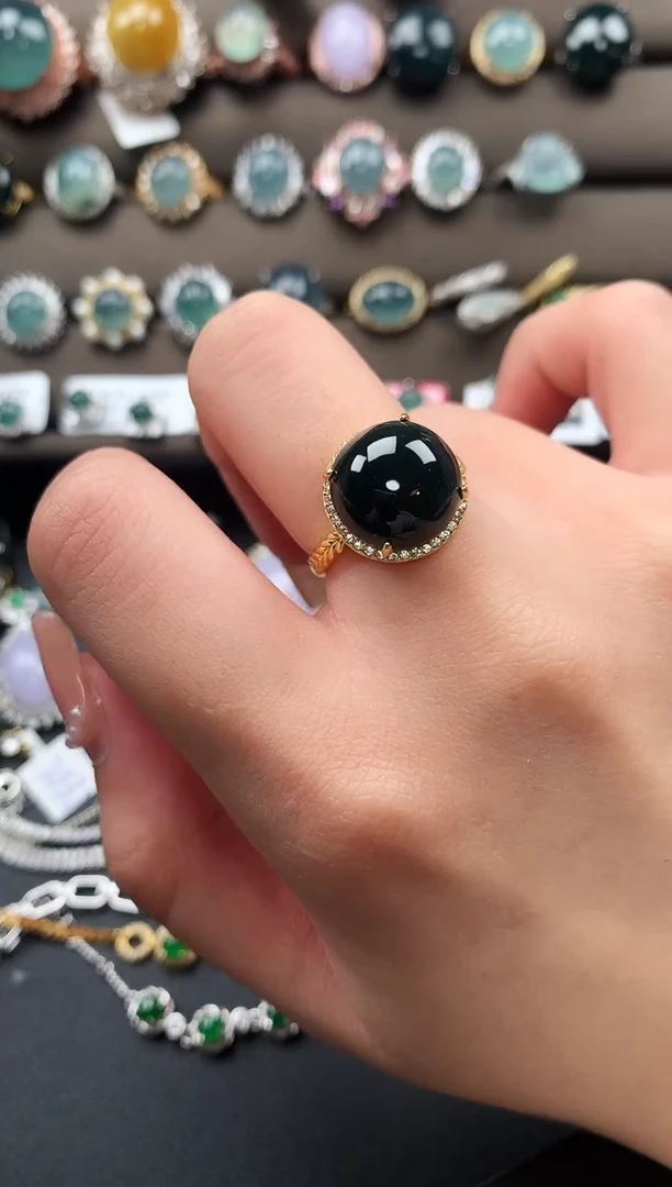 【闪购商品】翡翠戒指银S925镶嵌52141