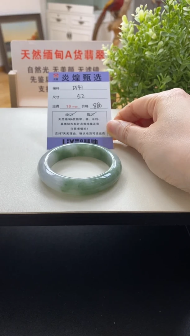 未镶嵌手镯翡翠圈口52编码d141