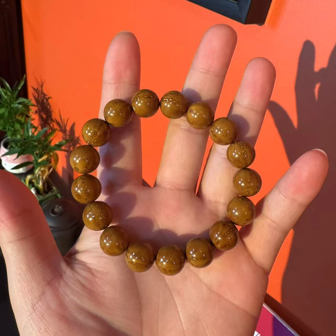 百翠玉庭紫金鼠手串精品姜黄皮正圆光珠紫金鼠手串13mm款文玩手串