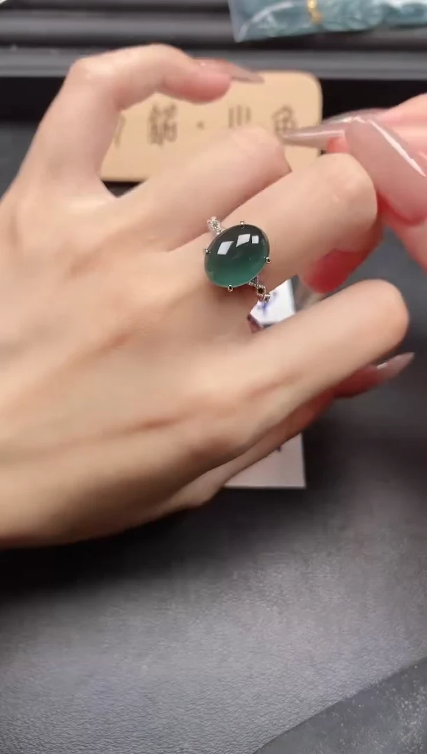 银S925镶嵌戒指翡翠51151