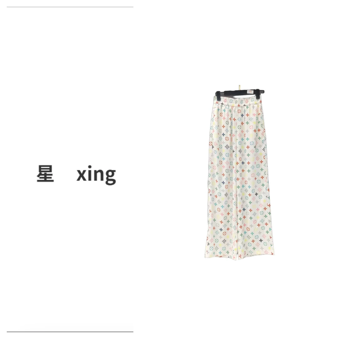 127夏装新款松紧腰宽松显瘦阔腿休闲长裤55088