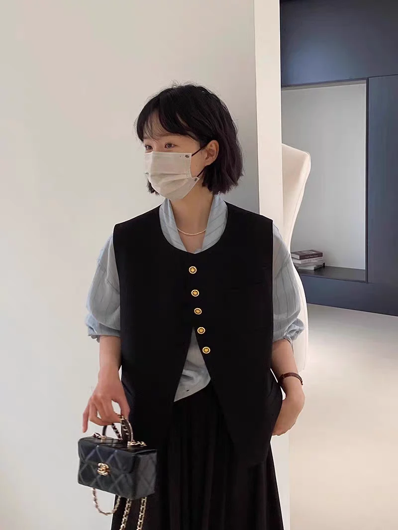 设计感圆领欧货西装马甲女款背心外穿2025年春秋新款上衣气质坎肩