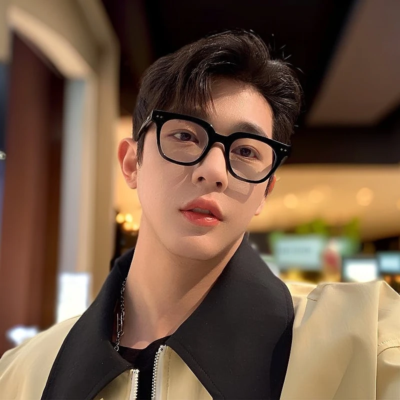 眼镜框素颜眉毛架痞帅男士黑框网红百搭显脸小散光眼镜可配度数