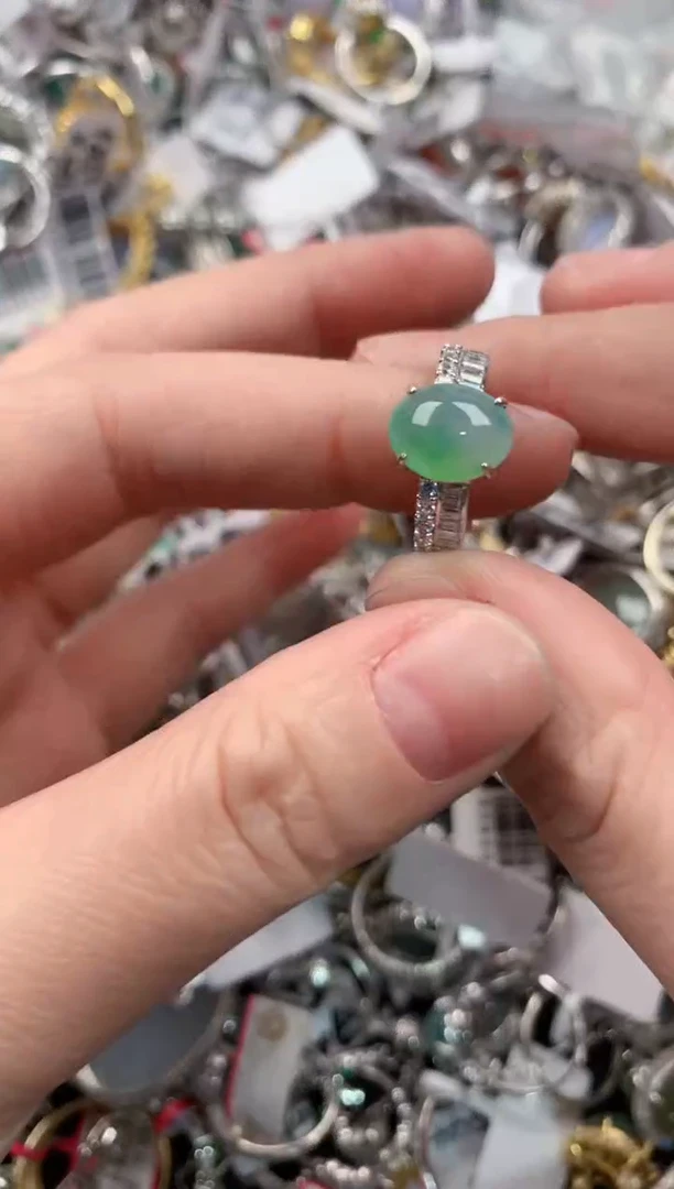 银S925镶嵌戒指翡翠333                 6