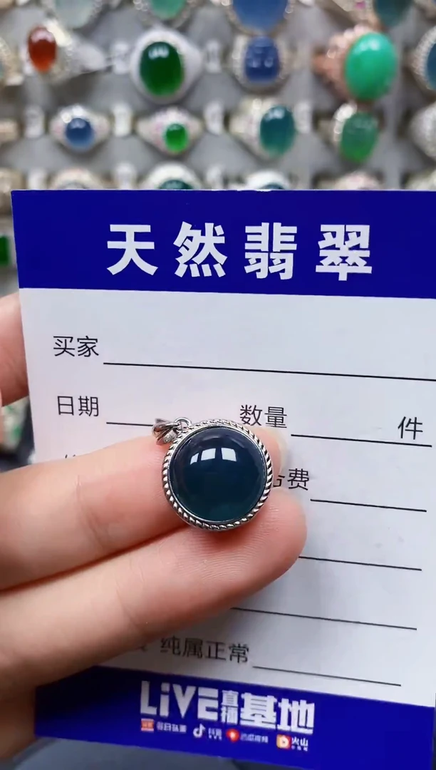 颈饰银S925镶嵌翡翠139