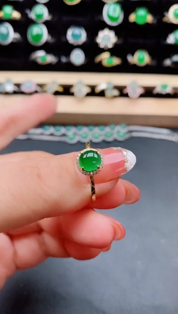 【闪购商品】翡翠戒指银S925镶嵌850800