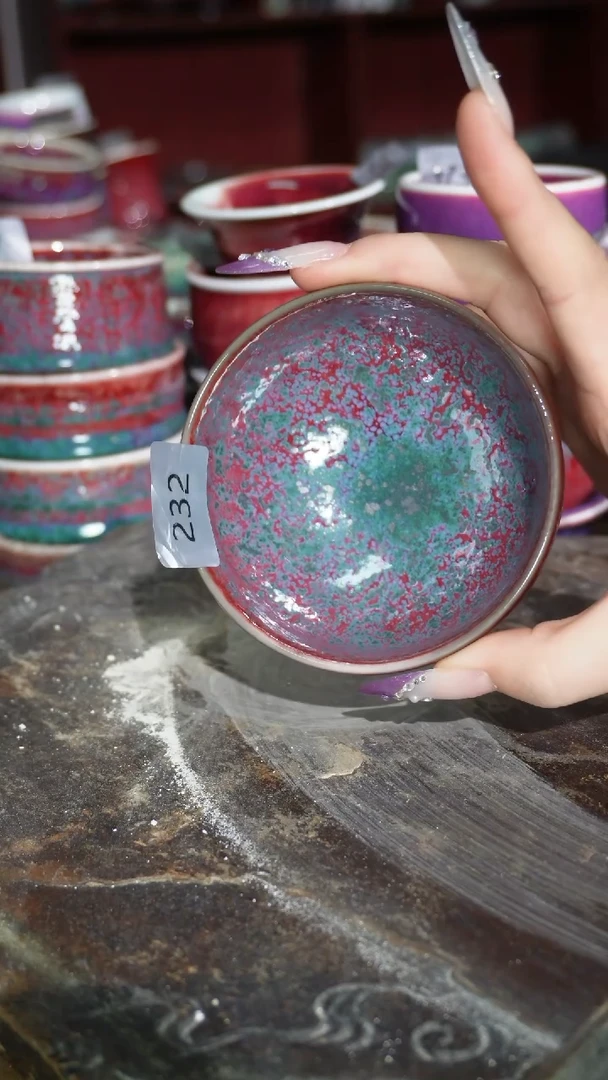 摆件陶精品窑变钧瓷茶器