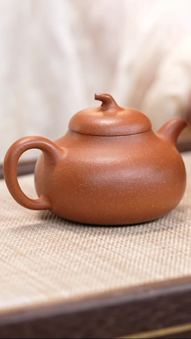 茶壶紫砂红泥  茄瓜