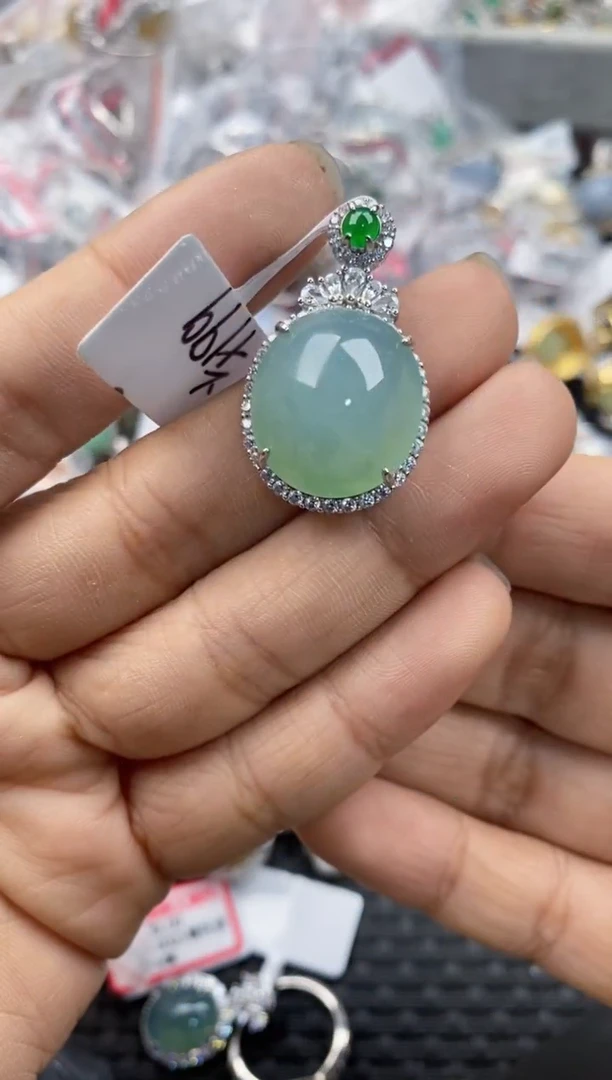 银S925镶嵌戒指翡翠555----3