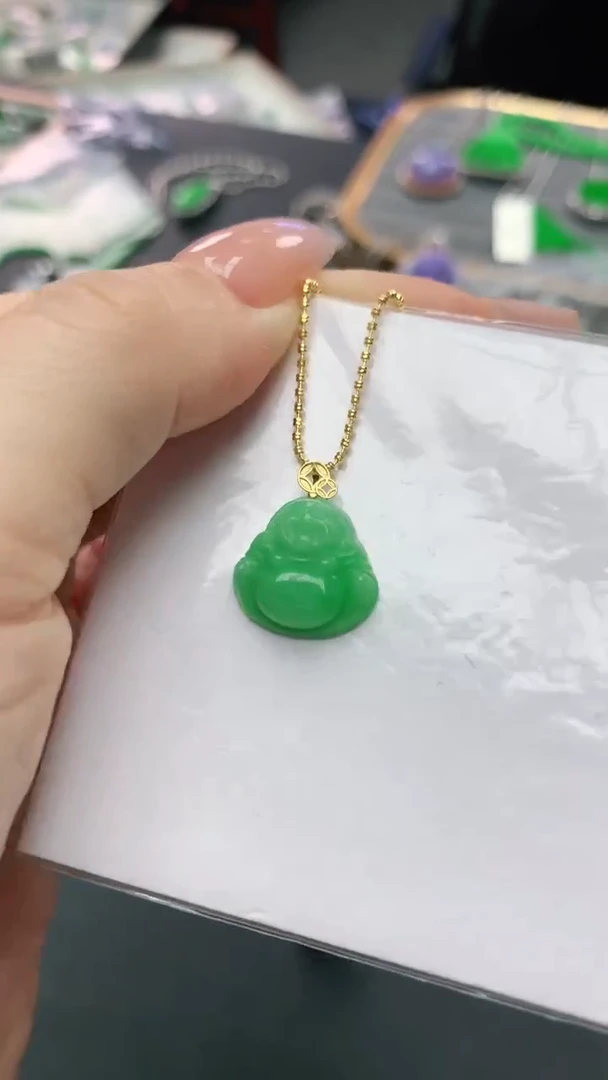 【闪购商品】翡翠颈饰18K金镶嵌赠礼盒证书