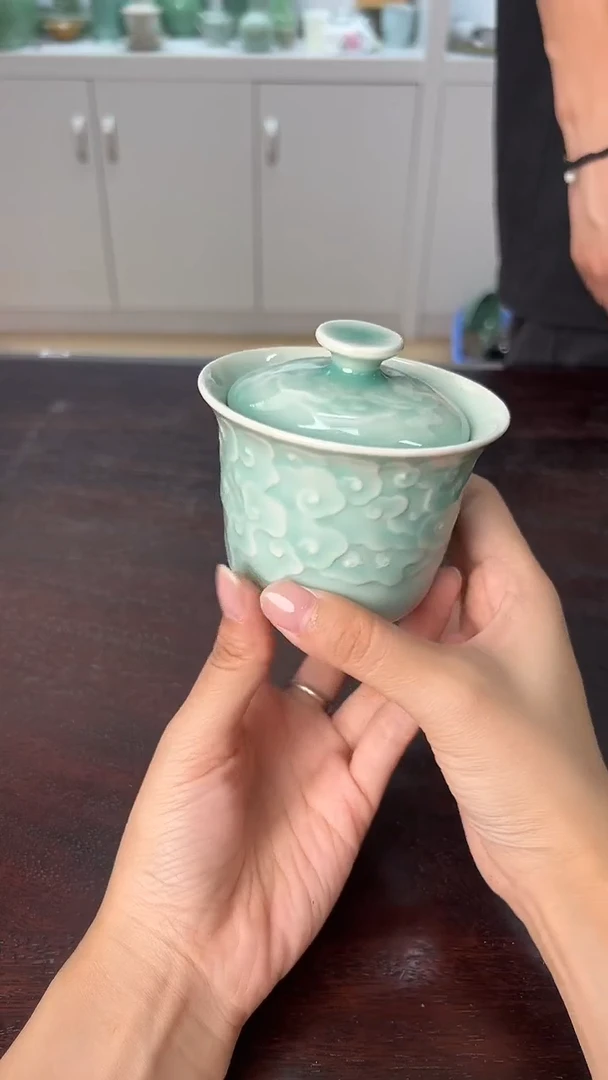 龙泉云间青瓷小米茶器