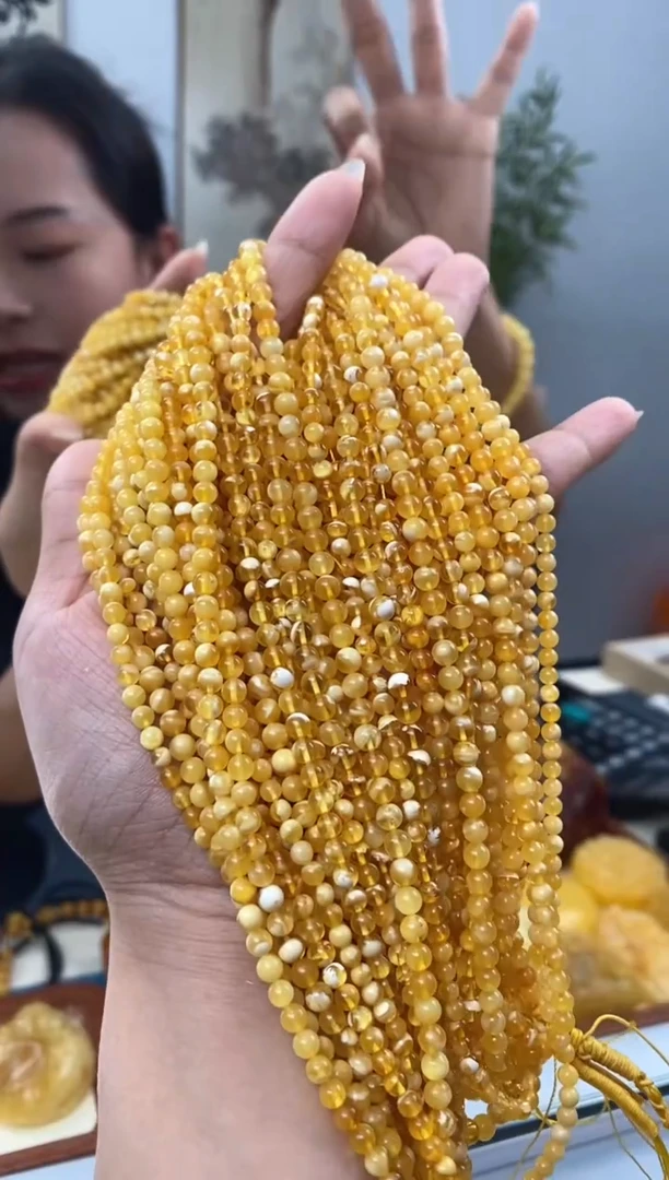 【闪购商品】琥珀裸石未镶嵌天然琥珀蜜蜡金白配链多样性选一