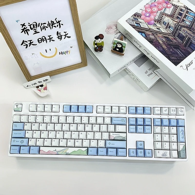 海韵键帽PBT热升华原厂高度适配电竞游戏办公机械键盘十字口按键