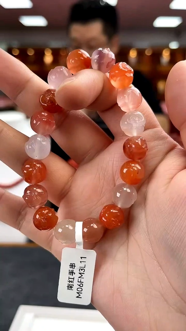 未镶嵌卡11南红糖果弥勒笑佛单圈南红玛瑙一件25