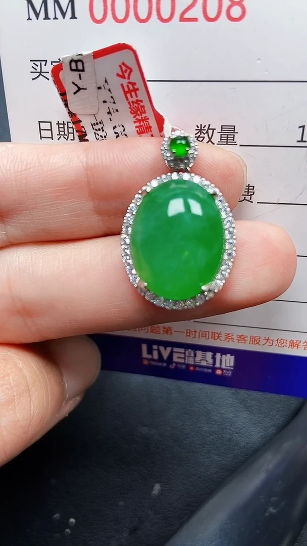 颈饰银S925镶嵌翡翠0208