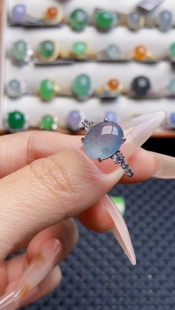 银S925镶嵌戒指翡翠6236