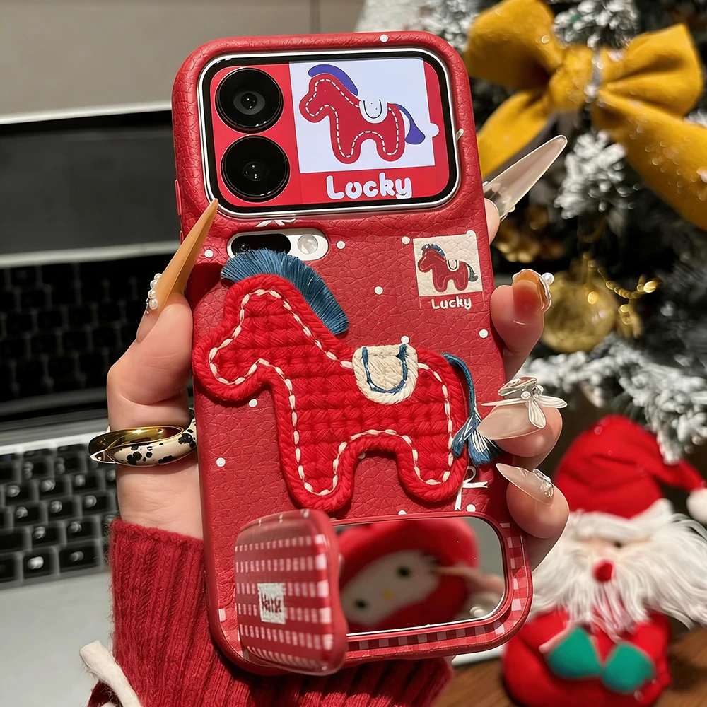 诚星泽波点小马刺绣适用苹果17PROMAX手机壳华为OPPO小米VIVO手绳