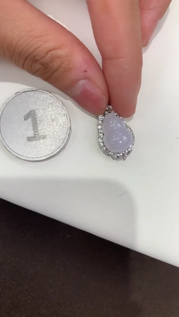 颈饰银S925镶嵌翡翠天然缅甸A货翡翠