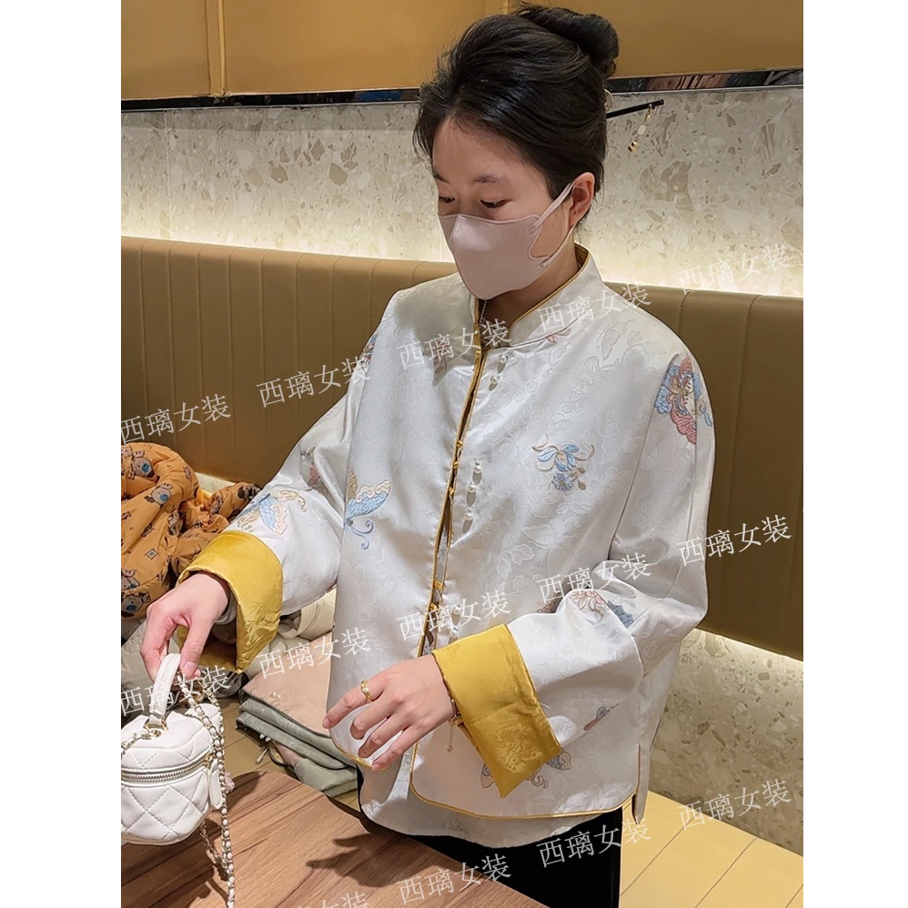 【蝴蝶花】双面双穿刺绣高级外套新中式国风女春季洋气富家千金百搭