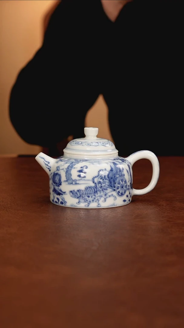 景德镇瓷器，青花瓷手绘茶具~鬼谷子