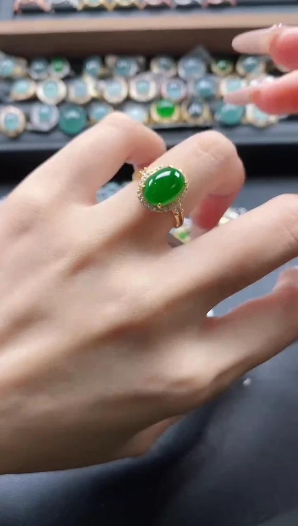 【闪购商品】翡翠戒指银S925镶嵌51151