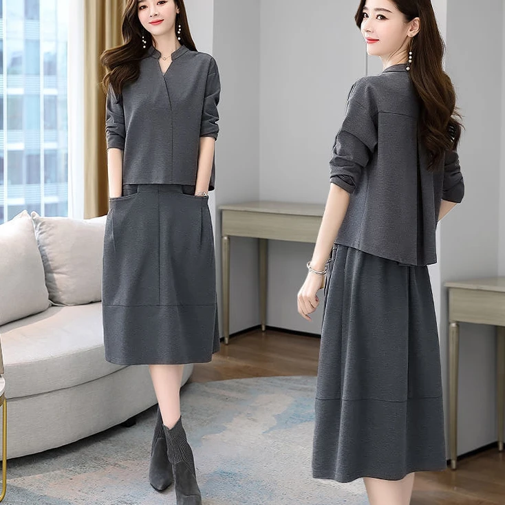 品牌春装套装女2025年新款时尚裙子国际大牌女装长袖连衣裙两件套