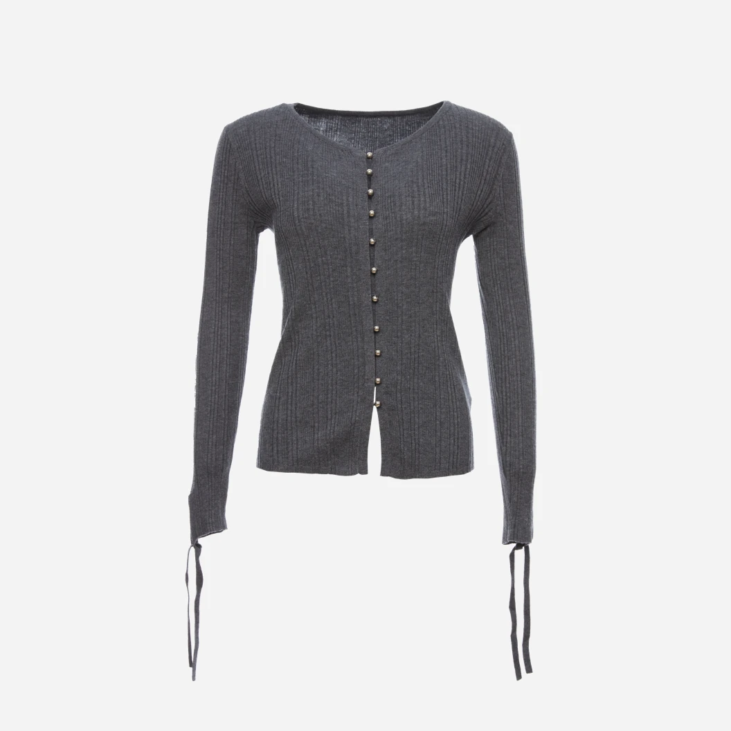 GEJIN/歌锦早春长袖百搭秋冬针织毛衫时尚短款黑色灰色打底