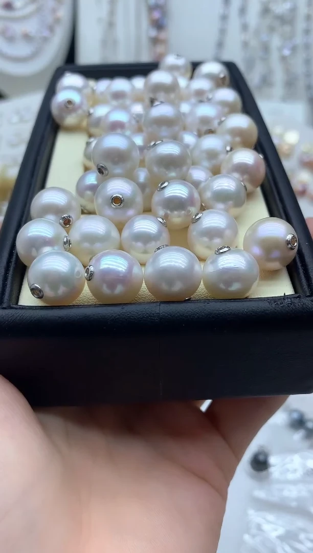 淡水珍珠银S925镶嵌吊坠(不含链)多样性发其一12mm