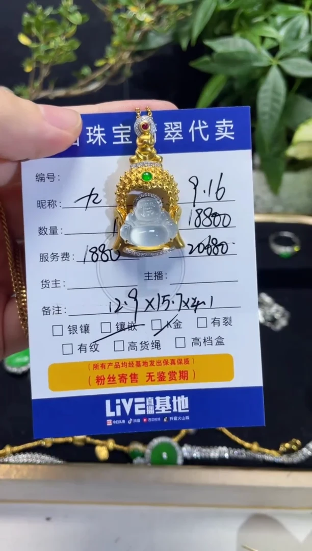 套链18K金镶嵌翡翠九*设计款